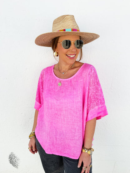 Veronica Top in Pop Pink
