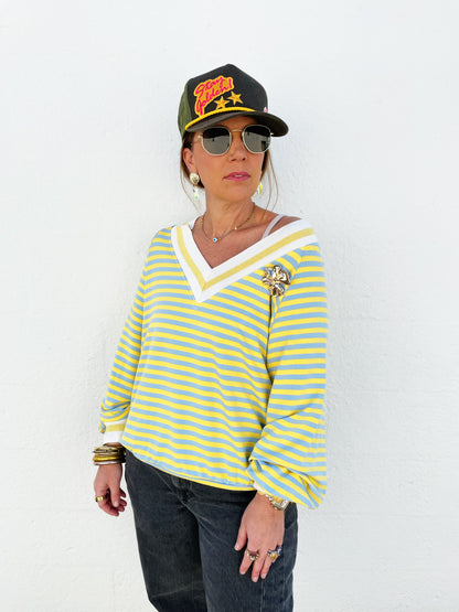 Stripe Sweater Yellow & Blue