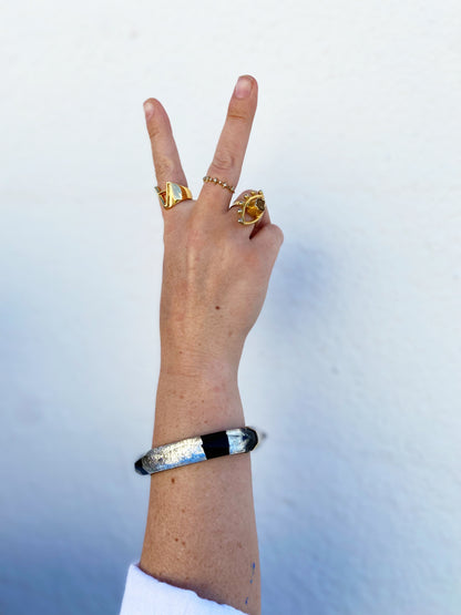 Gold Leaf Thin Faceted Lucite Bangles *SAMPLE SALE