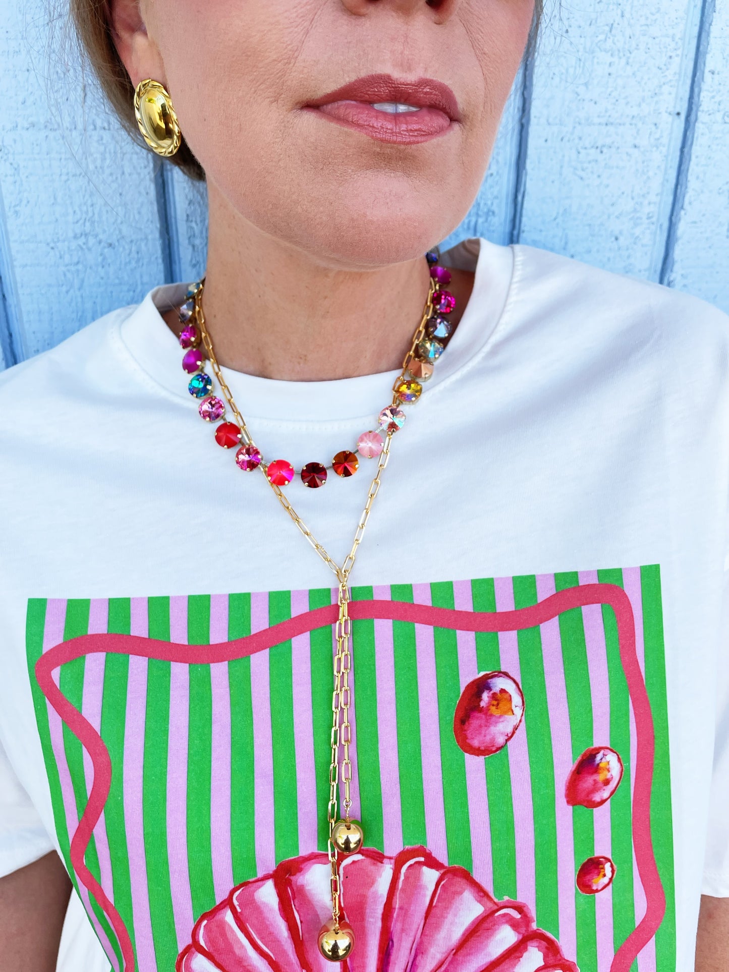 Aubrey Double Gold Ball Necklace