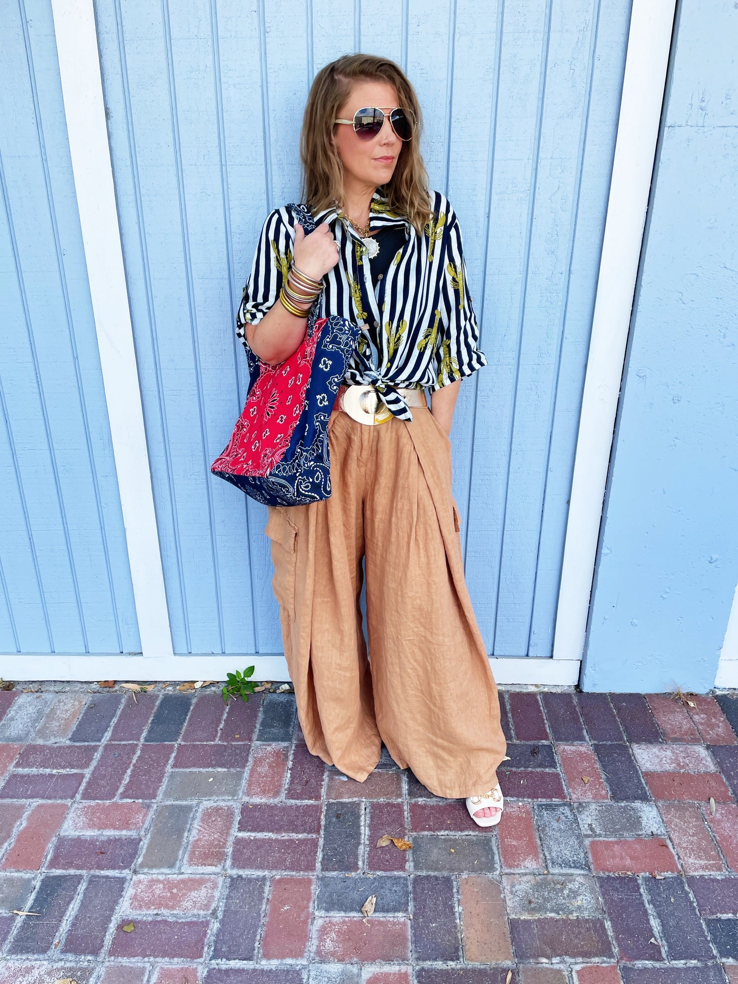 Bailey Bandana Tote Red/Navy