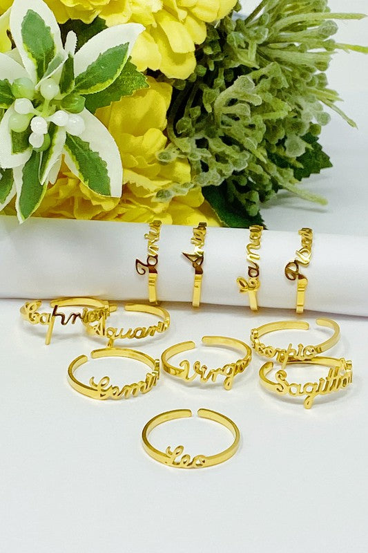 Scripted Zodiac Ring *Online Only