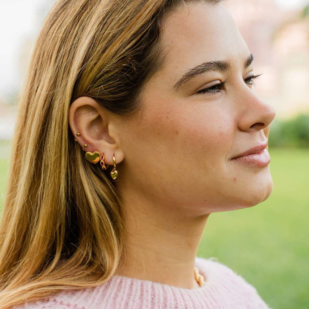 Forever & Always 925 Sterling Silver GOLD Huggie Style Hoops