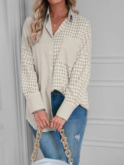 Plaid button up top **Multiple colors