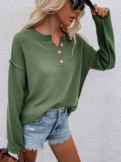 Women Long Sleeve Loose Fit Sweater