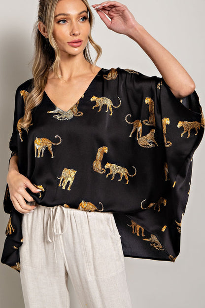 Leopard Dolman Blouse