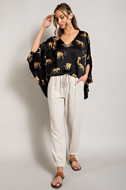 Leopard Dolman Blouse