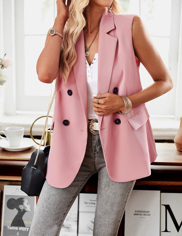 Double breasted blazer vest