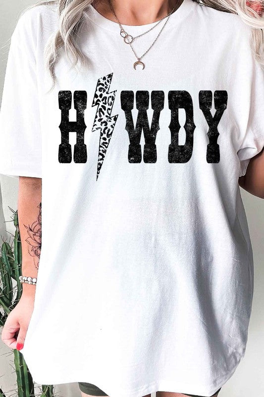 LEOPARD HOWDY GRAPHIC PLUS SIZE TEE
