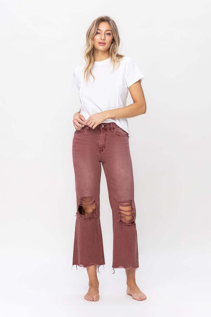 90's Vintage High Rise Crop Flare Jeans **Online Only