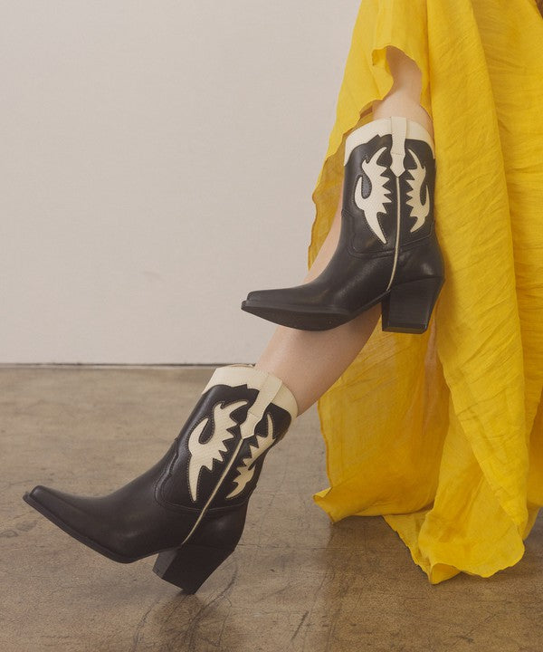 Layered Panel Cowboy Boots