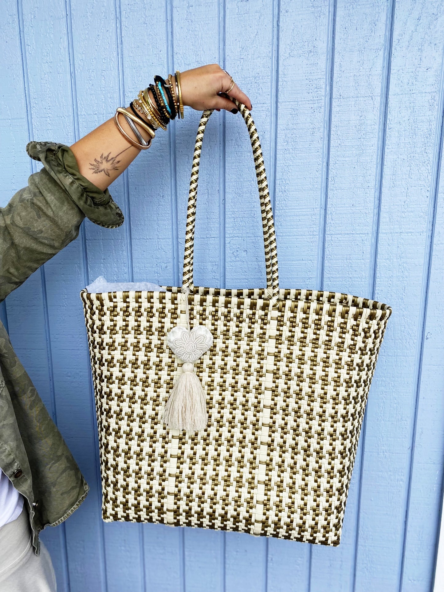 XL Woven Tote Bag Multiple Colors