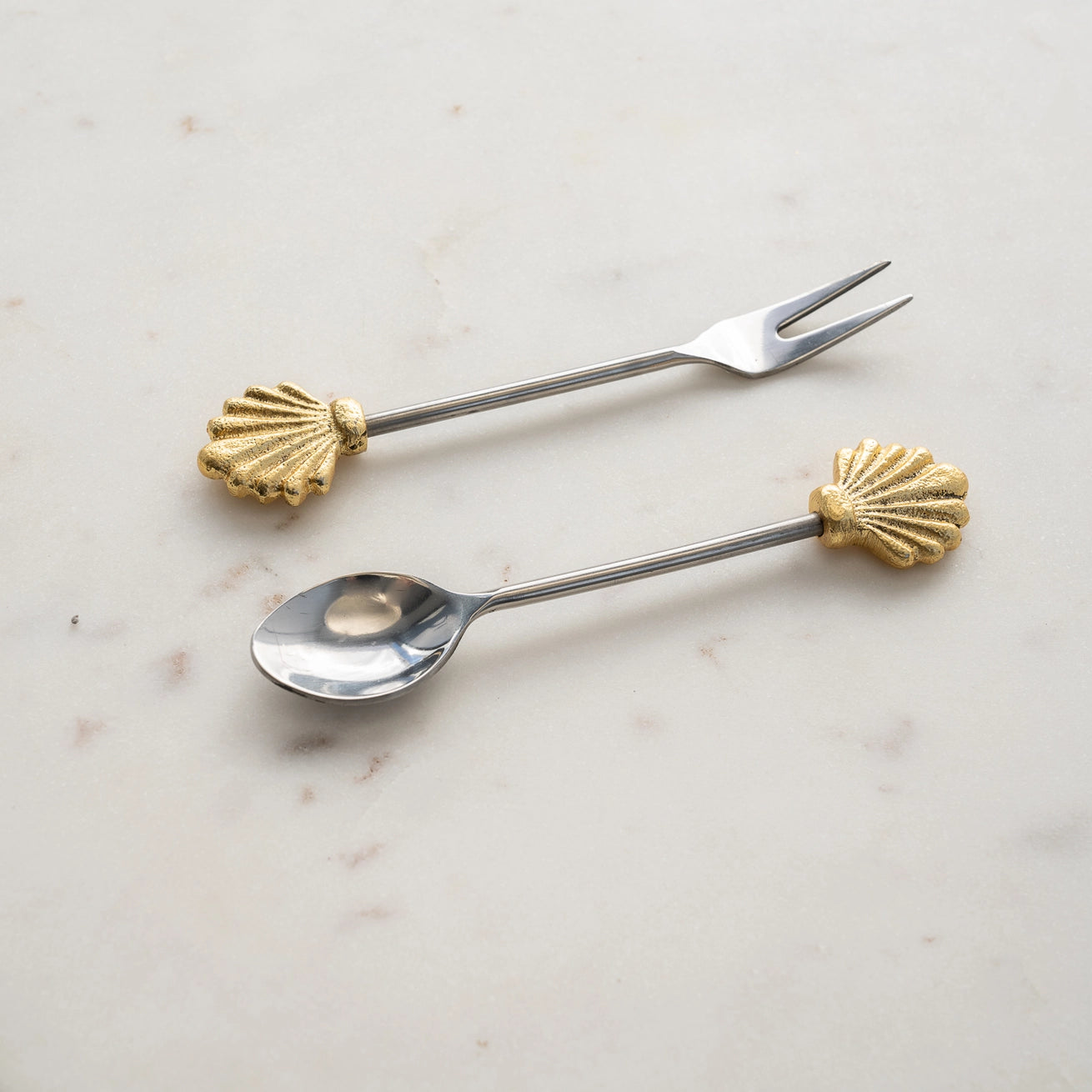 Golden Seashell Cutlery Set - Preorder