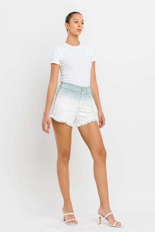 Super High Rise Paperbag Waistband Ombre Shorts **Online Only