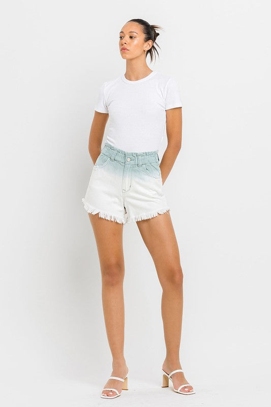 Super High Rise Paperbag Waistband Ombre Shorts **Online Only