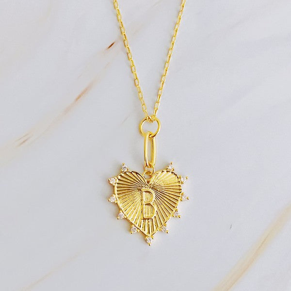 Clip Hanging Initial Heart Necklace *Online Only