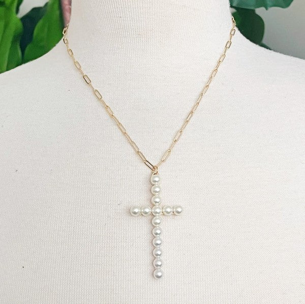 Pearl Cross Necklace