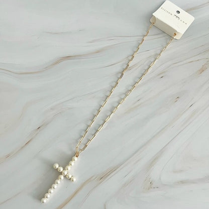 Pearl Cross Necklace