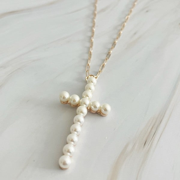 Pearl Cross Necklace