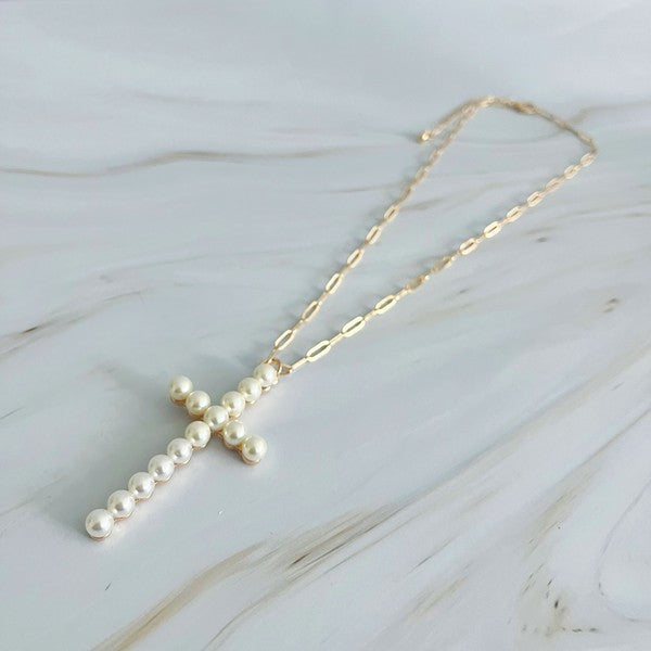 Pearl Cross Necklace