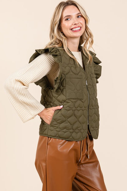 Lightweight Heart Quilted Puffer Vest