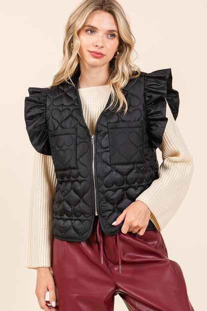 Lightweight Heart Quilted Puffer Vest