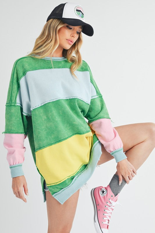 Rugby Color Block Stripe Sweatershirt