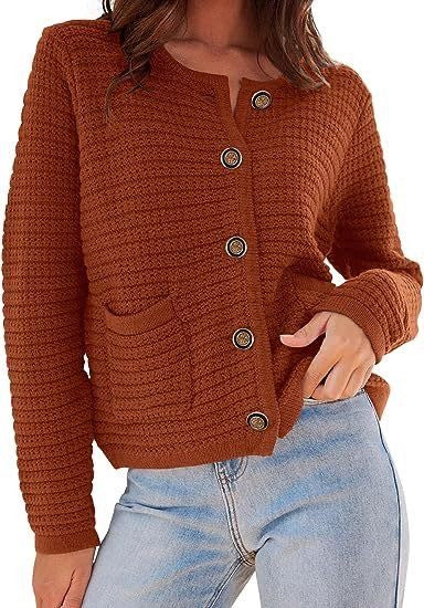 Textured button front cardigan