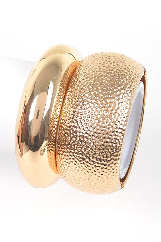 2 In 1 Mix Textured Bangle Set