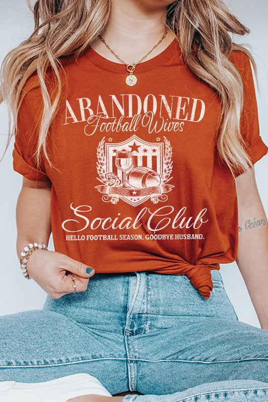 Abandoned Football Wives Social Club Fall Tee *16 Different team colors