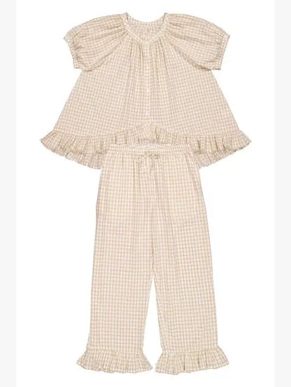 Gingham two piece lounge set