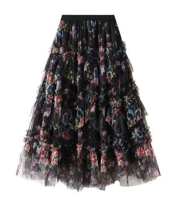 Ruffle Floral skirt