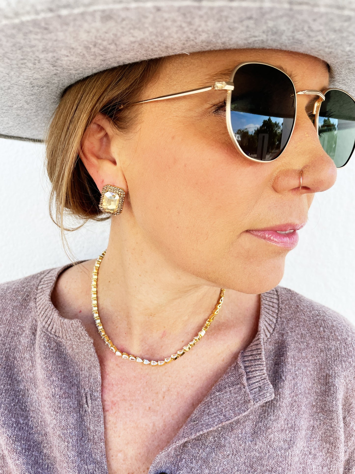 Emma Earrings in Taupe