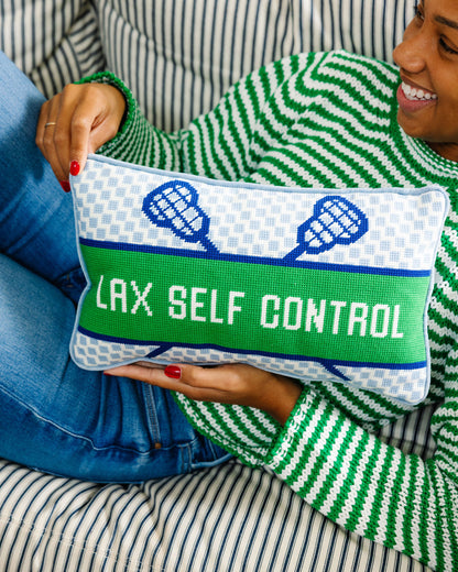 Lax Self Control Needlepoint Pillow