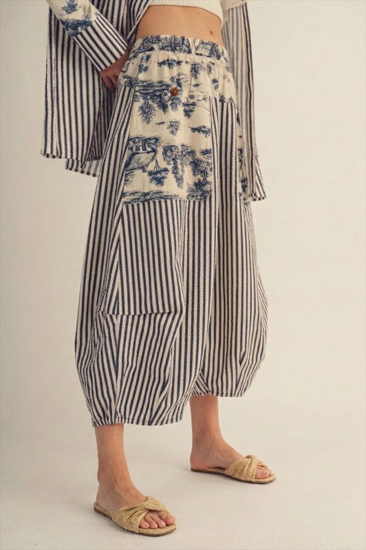 Navy Vintage Patchwork Pants PREORDER END OF JULY
