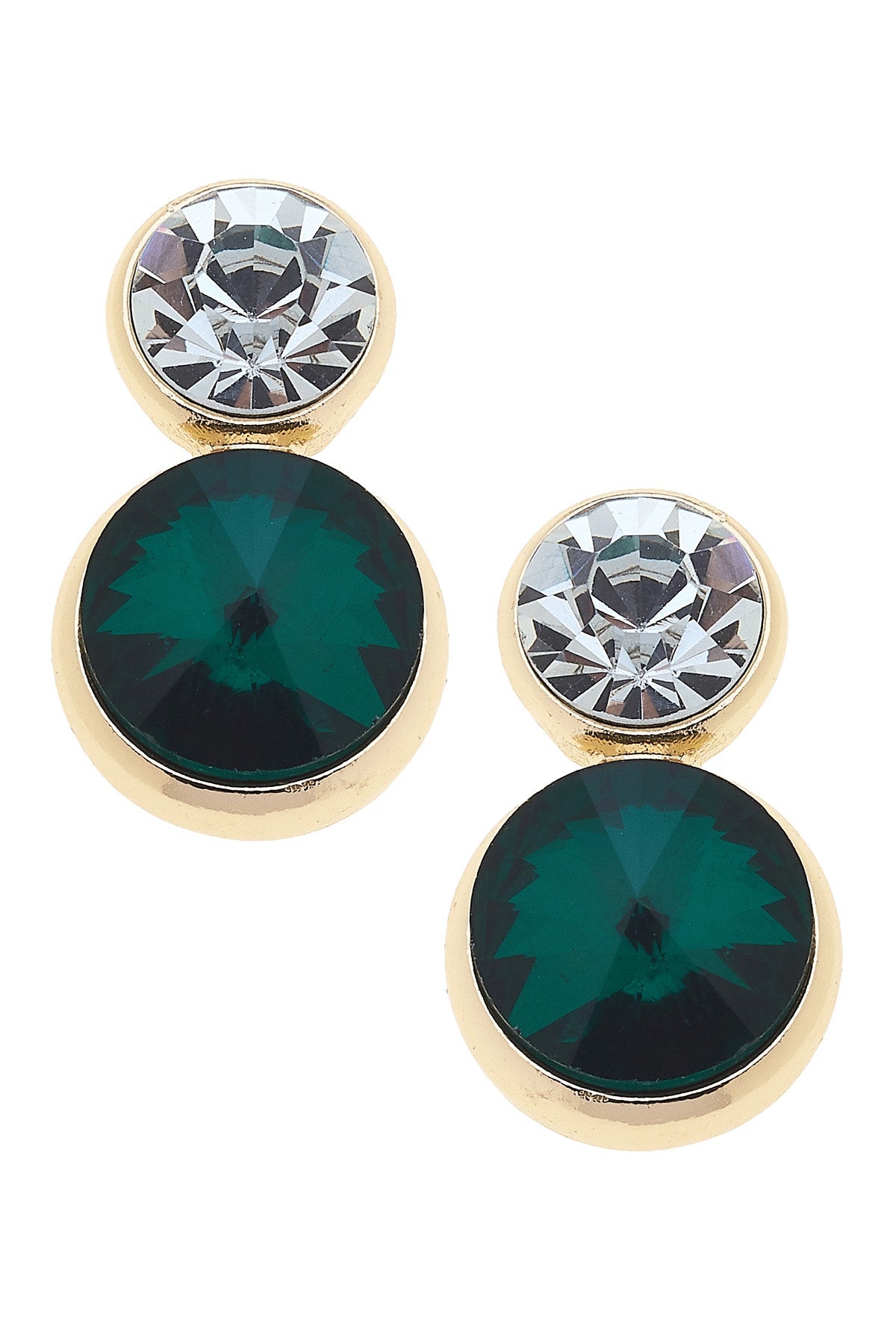 Effie Rhinestone Drop Earrings in Emerald