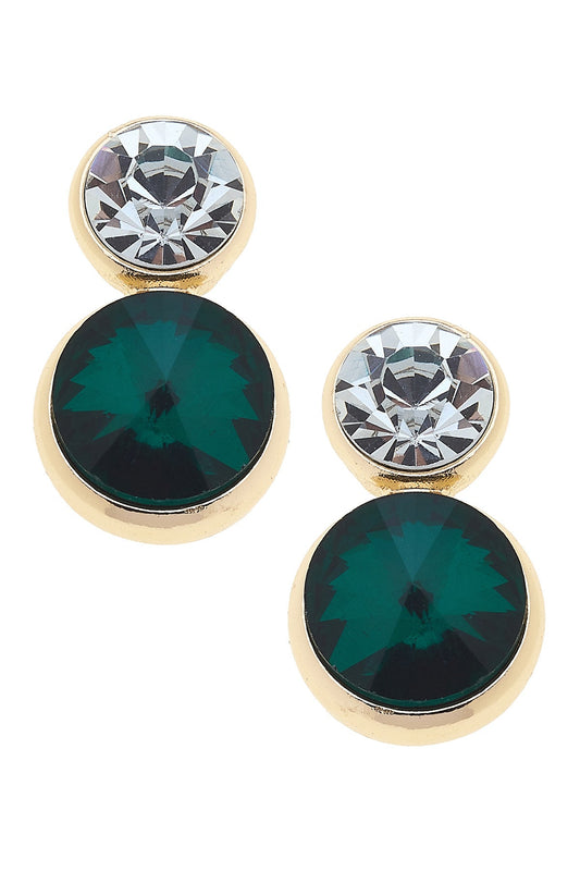 Effie Rhinestone Drop Earrings in Emerald