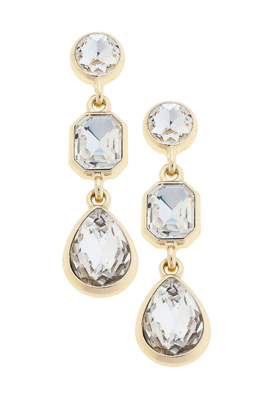 Daphne Rhinestone Linked Earrings in Clear