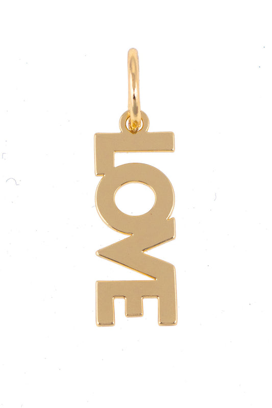 "LOVE" Block Letter Charm in Shiny Gold
