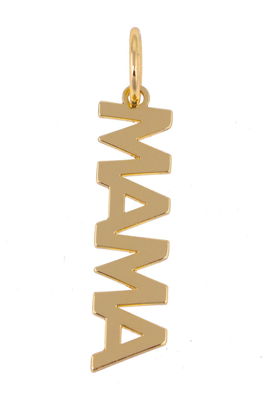 "MAMA" Block Letter Charm in Shiny Gold