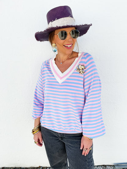 Stripe Sweater Pink & Blue
