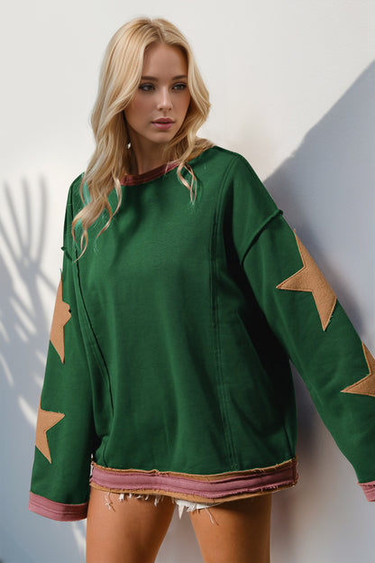 Star Patched Long Sleeve Sweatshirt PREORDDER