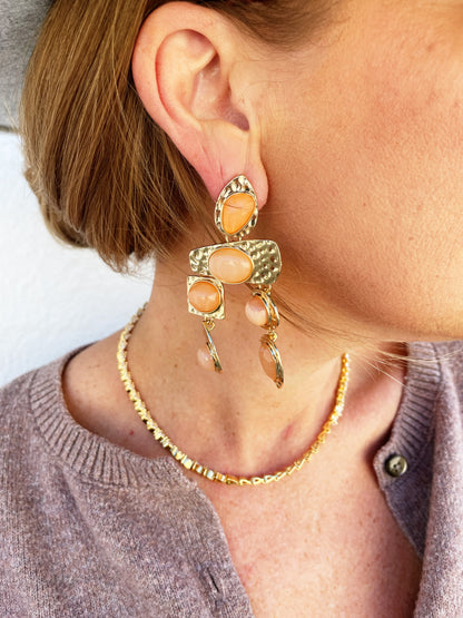 Rocco Earrings Peach