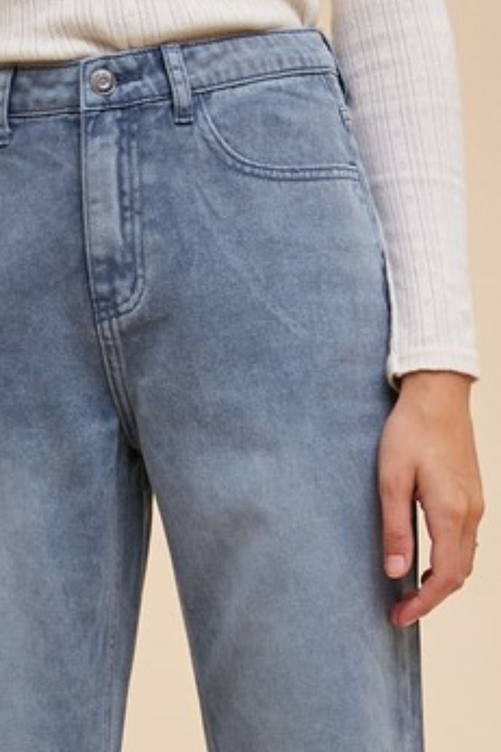 Distressed Raw Hem Jeans