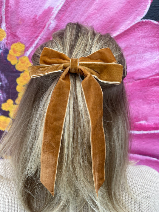 Velvet Ribbon Bow Hair Clips *FINAL SALE ITEM