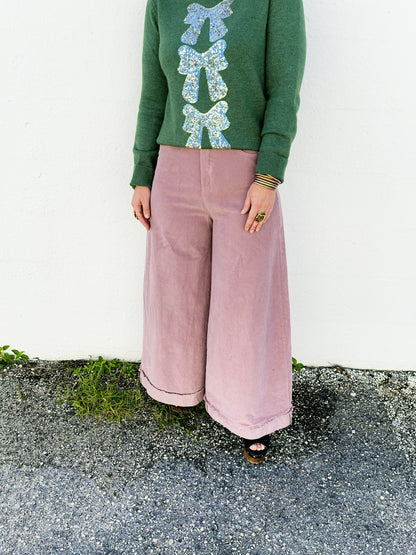 Sequins Bow Ribbon Embellished Christmas Sweater