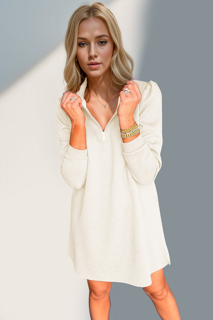 Quarter Zip Long Sleeve Dress