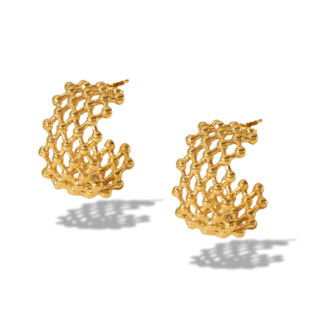 Catching Feelings Gold Hoops