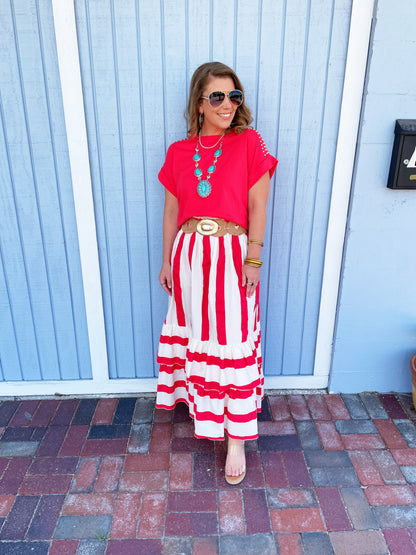 Alice Tee in Red with Studs