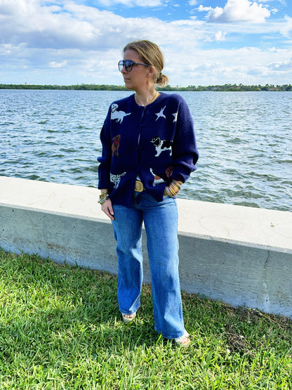 Dog Knit Sweater Cardigan